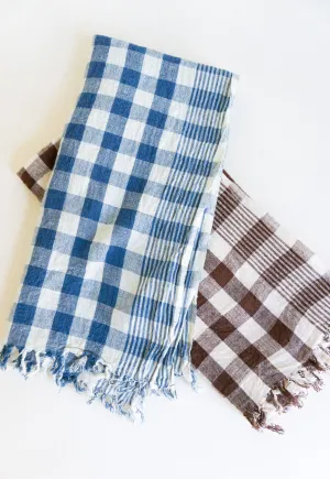 Natural Dye Check Kitchen Towel