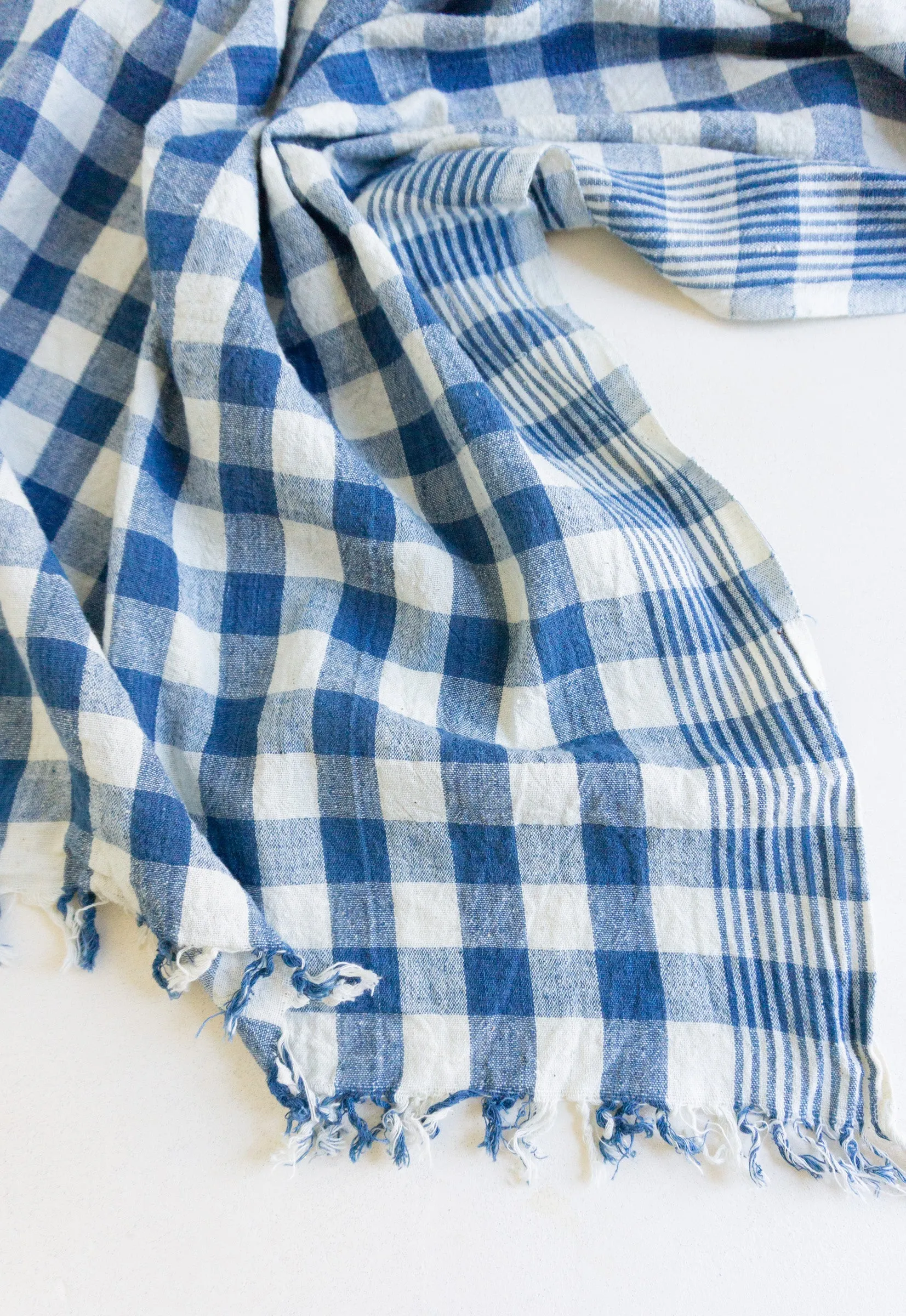 Natural Dye Check Kitchen Towel