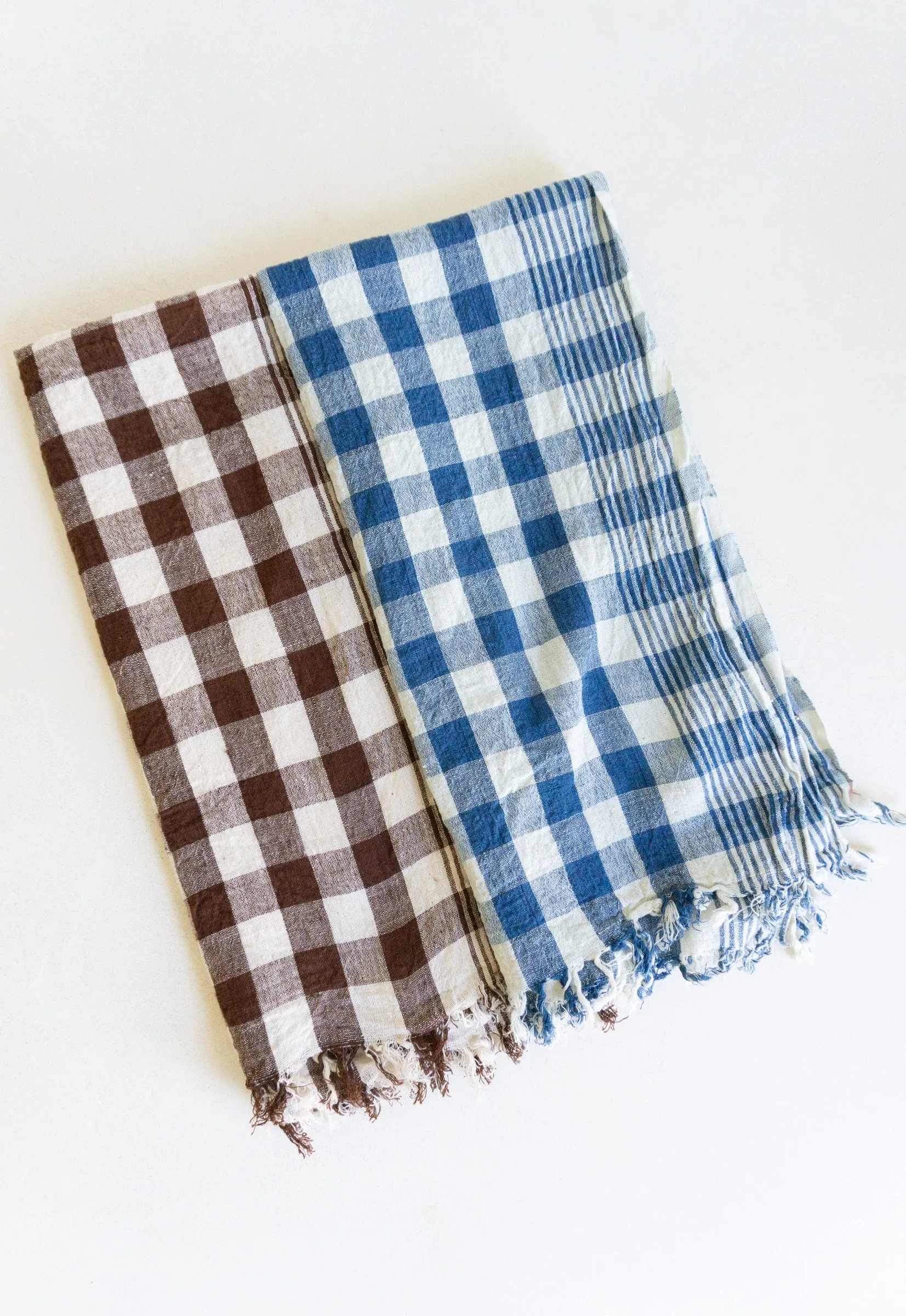 Natural Dye Check Kitchen Towel