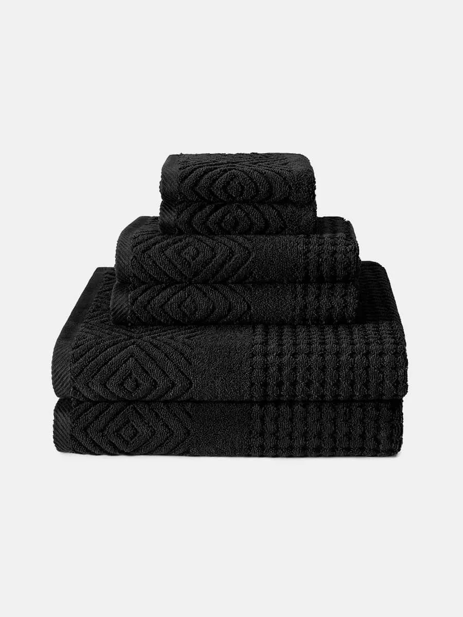 Texere 100% Organic Cotton Diamond Jacquard Towel Set