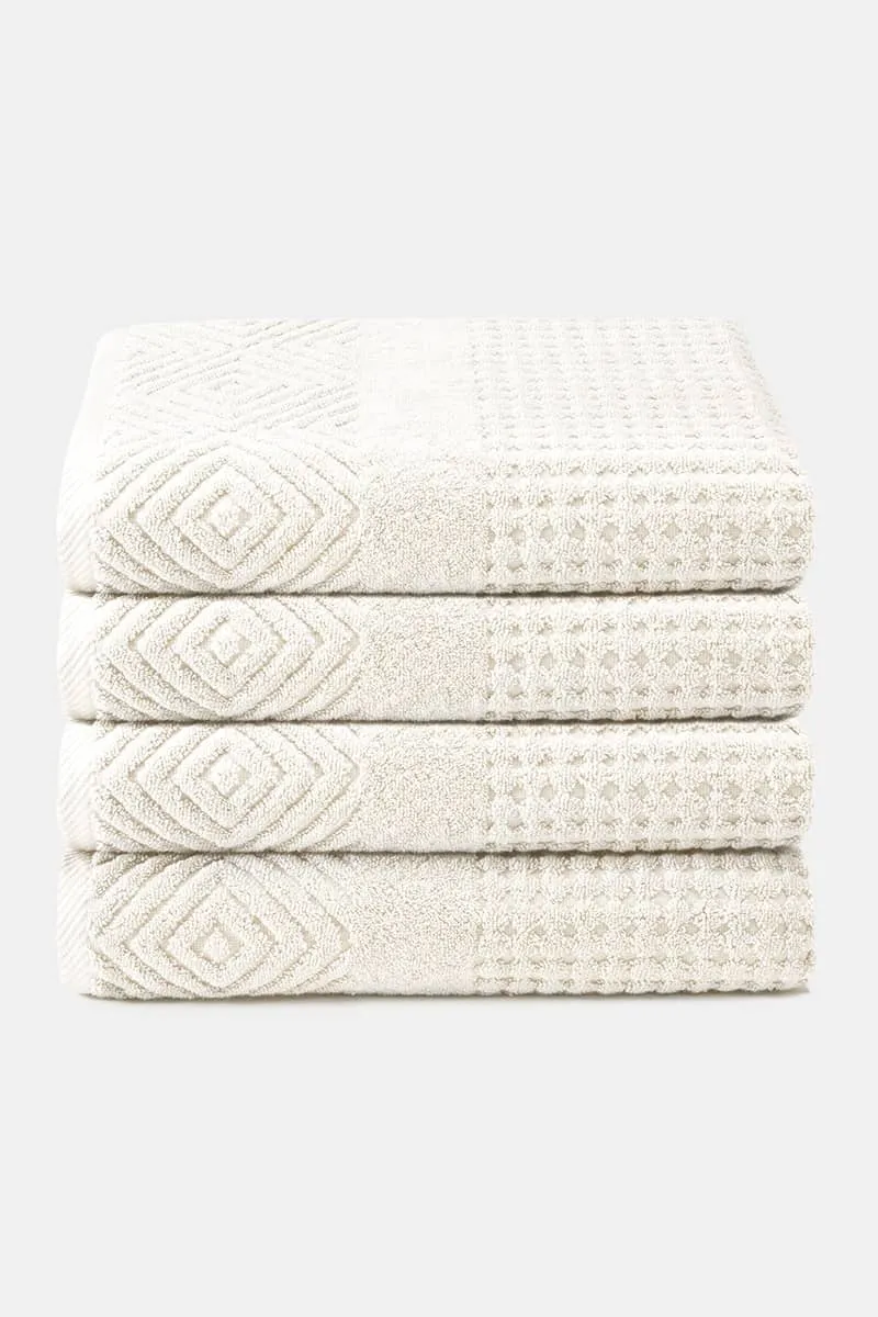 Texere 100% Organic Cotton Diamond Jacquard Towel Set