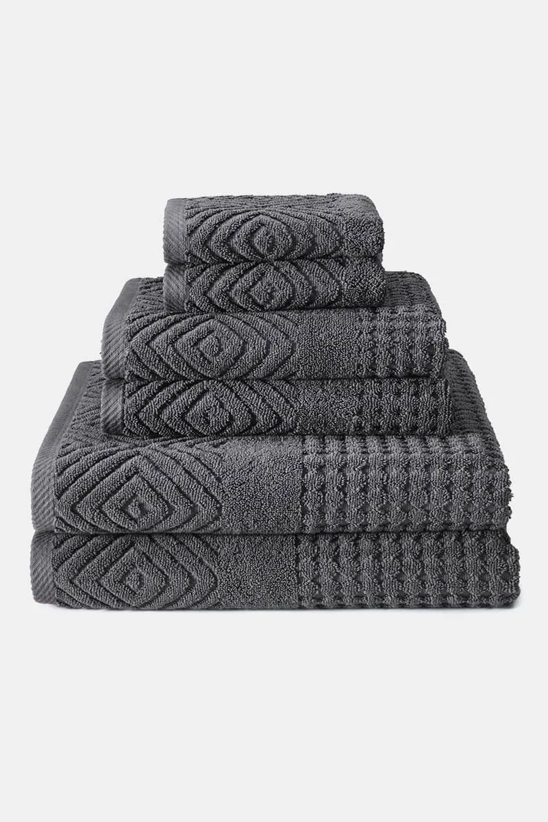 Texere 100% Organic Cotton Diamond Jacquard Towel Set