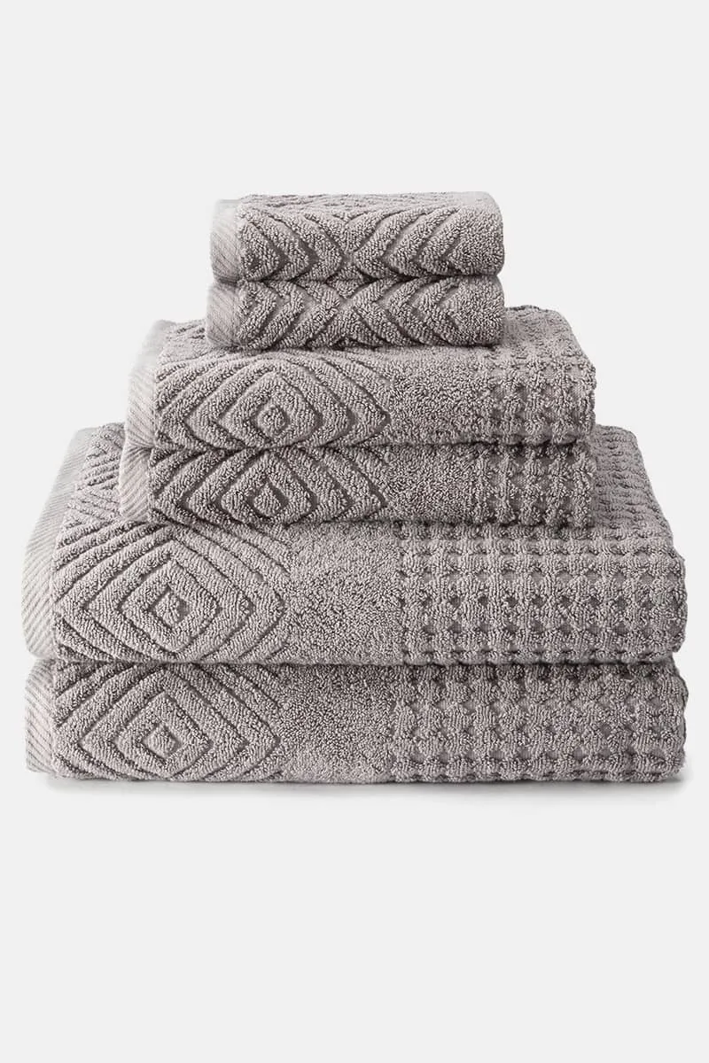 Texere 100% Organic Cotton Diamond Jacquard Towel Set