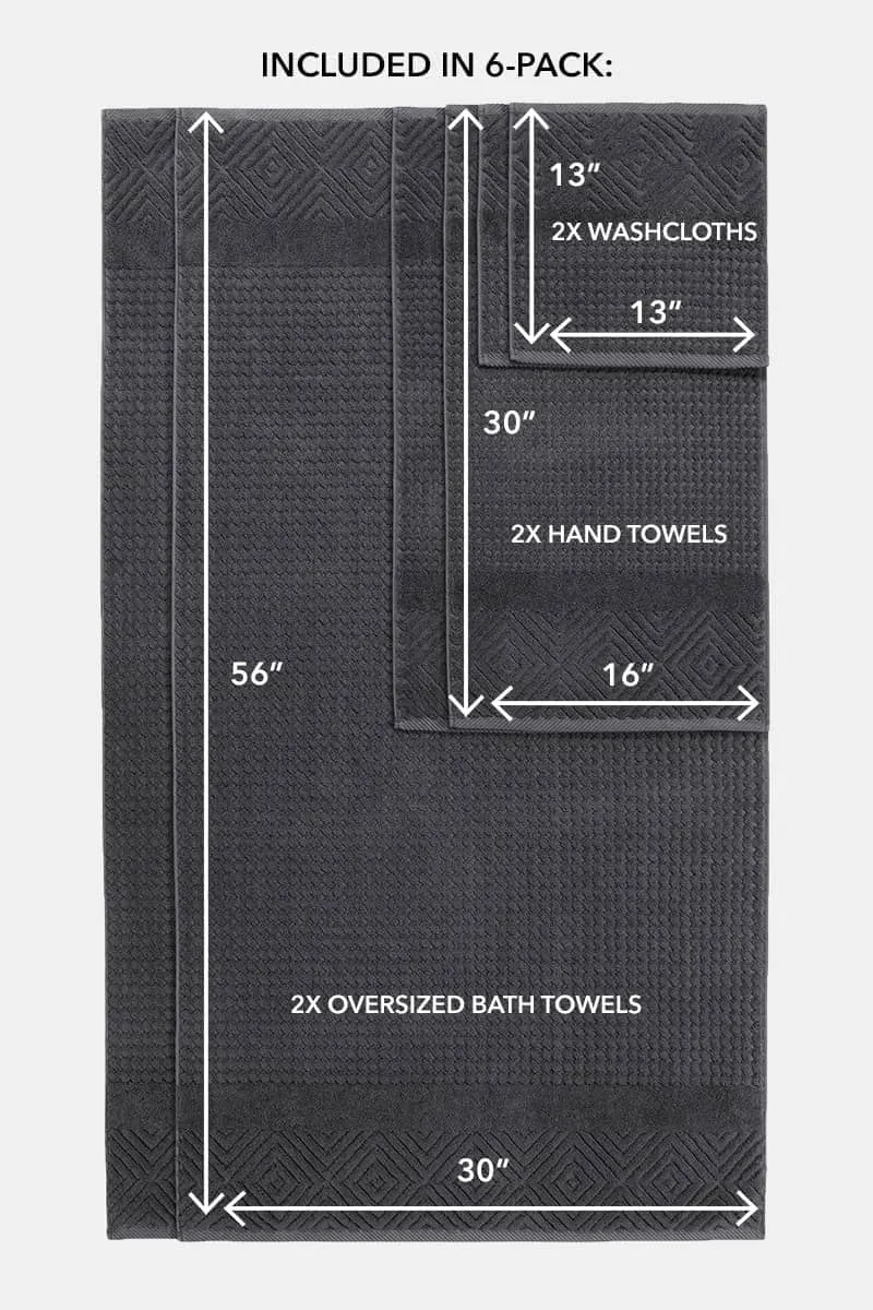 Texere 100% Organic Cotton Diamond Jacquard Towel Set