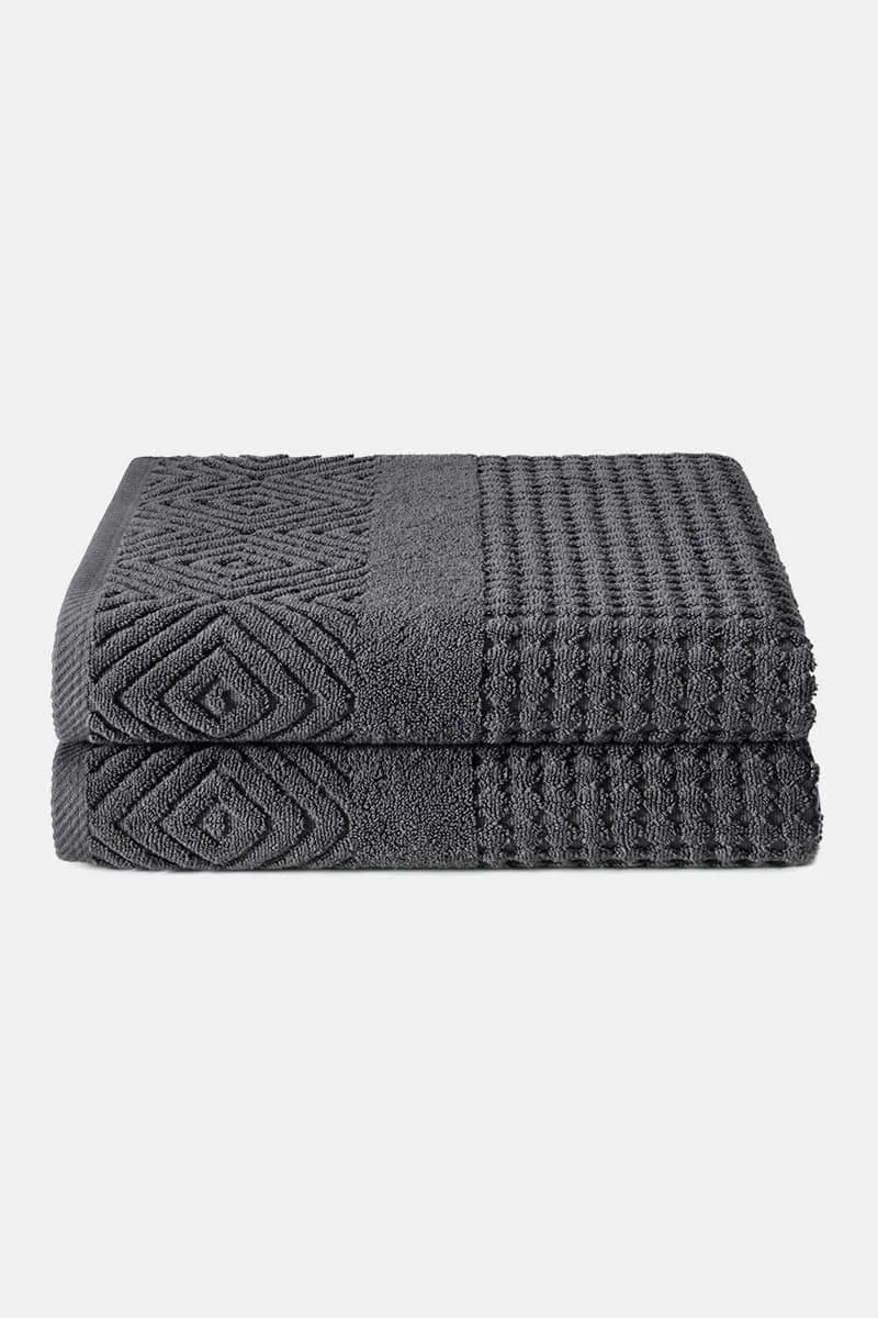 Texere 100% Organic Cotton Diamond Jacquard Towel Set