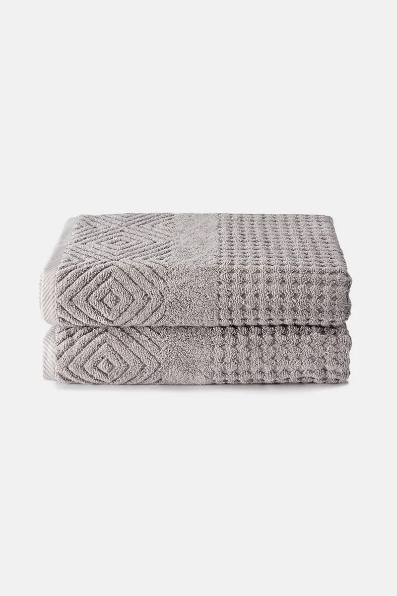 Texere 100% Organic Cotton Diamond Jacquard Towel Set