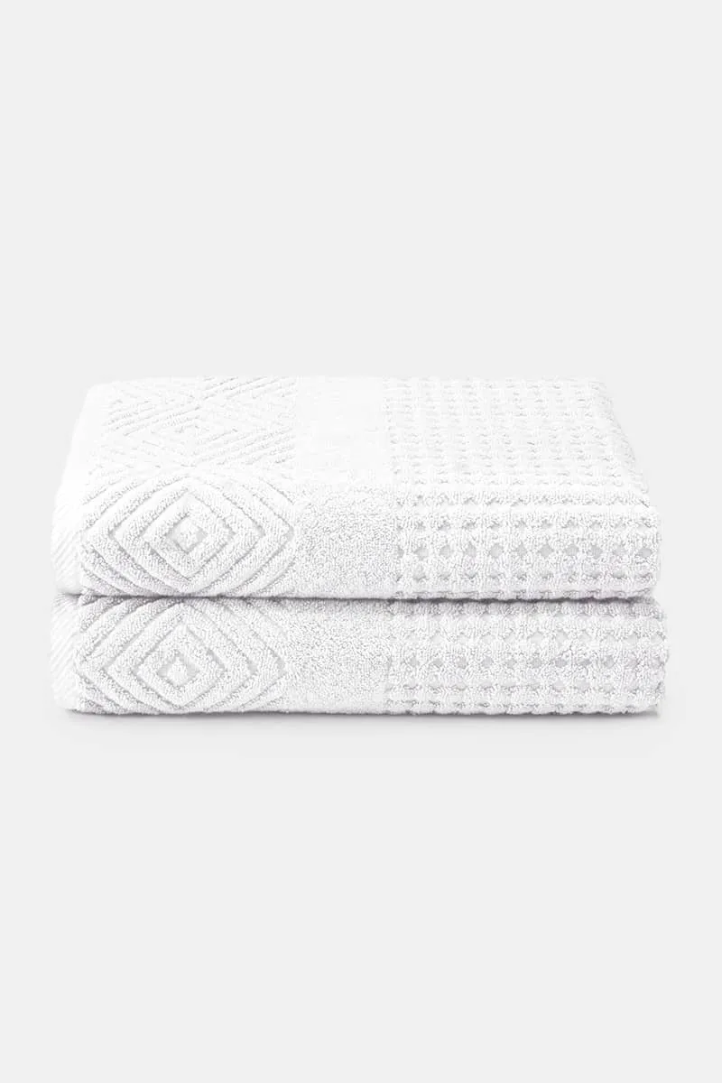 Texere 100% Organic Cotton Diamond Jacquard Towel Set