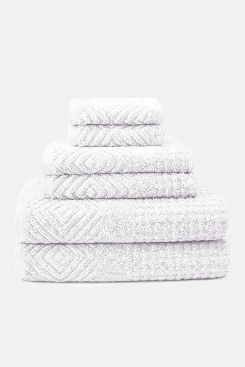 Texere 100% Organic Cotton Diamond Jacquard Towel Set