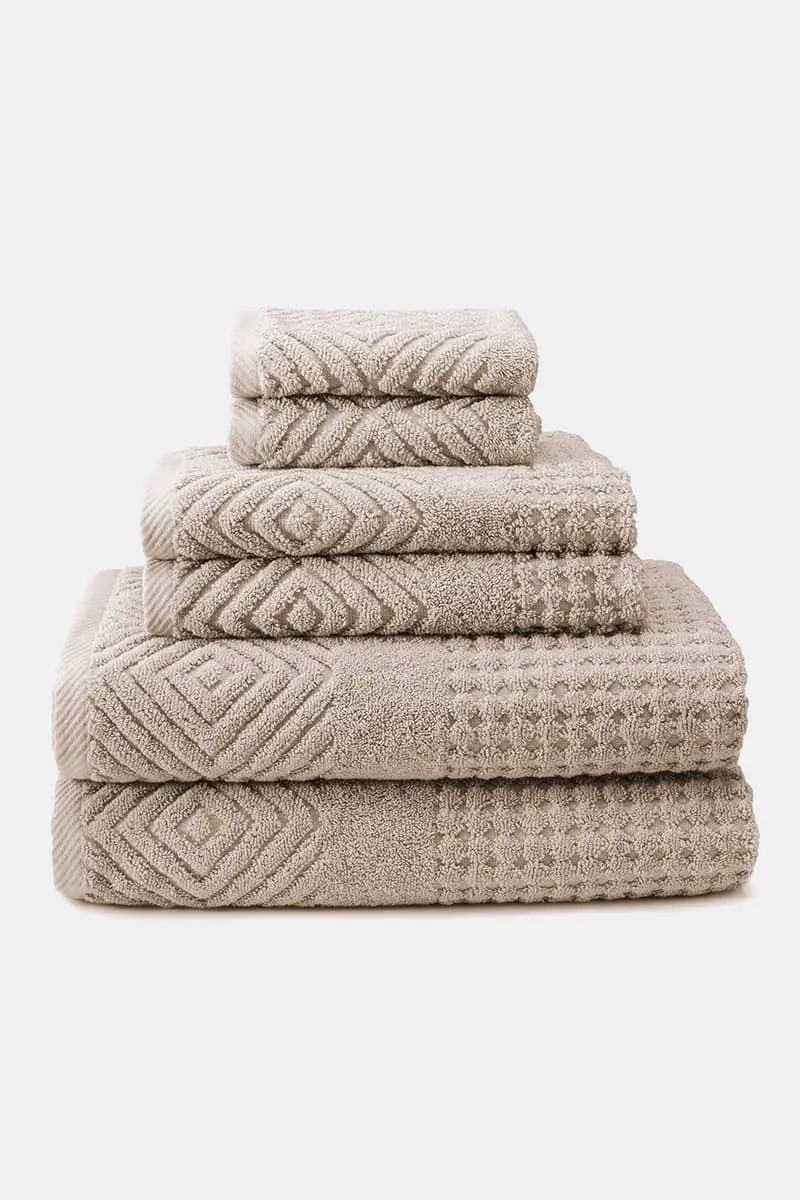 Texere 100% Organic Cotton Diamond Jacquard Towel Set