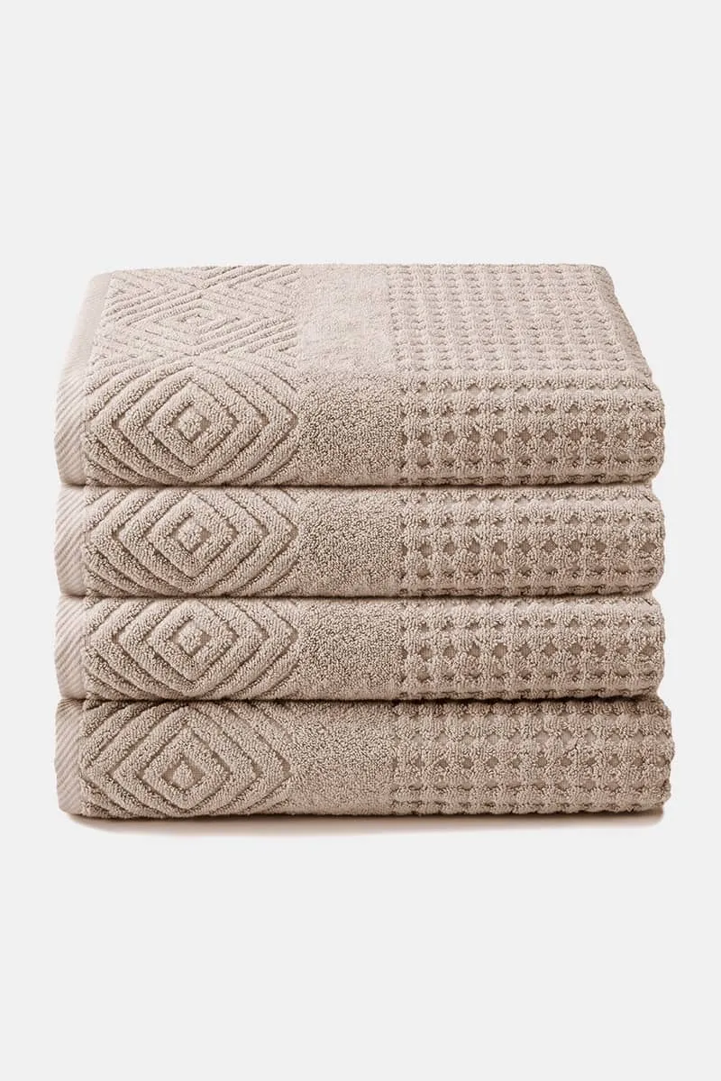 Texere 100% Organic Cotton Diamond Jacquard Towel Set