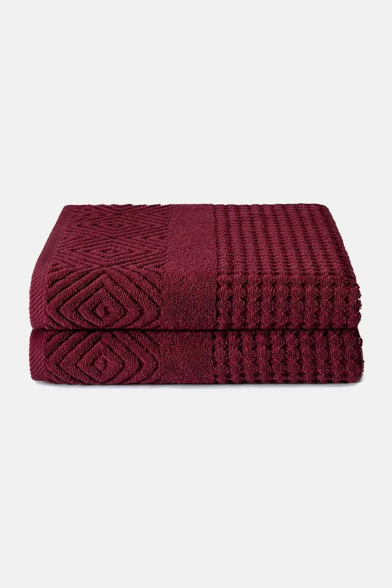 Texere 100% Organic Cotton Diamond Jacquard Towel Set