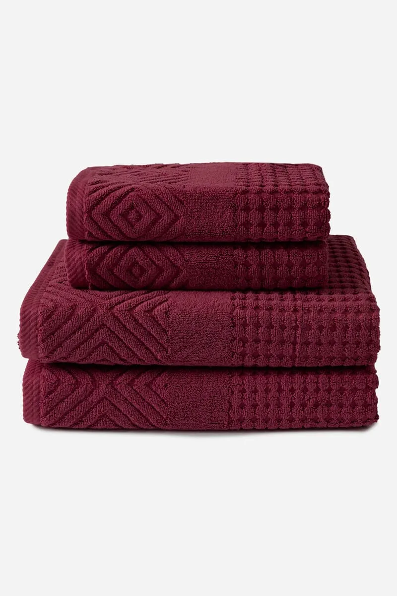 Texere 100% Organic Cotton Diamond Jacquard Towel Set