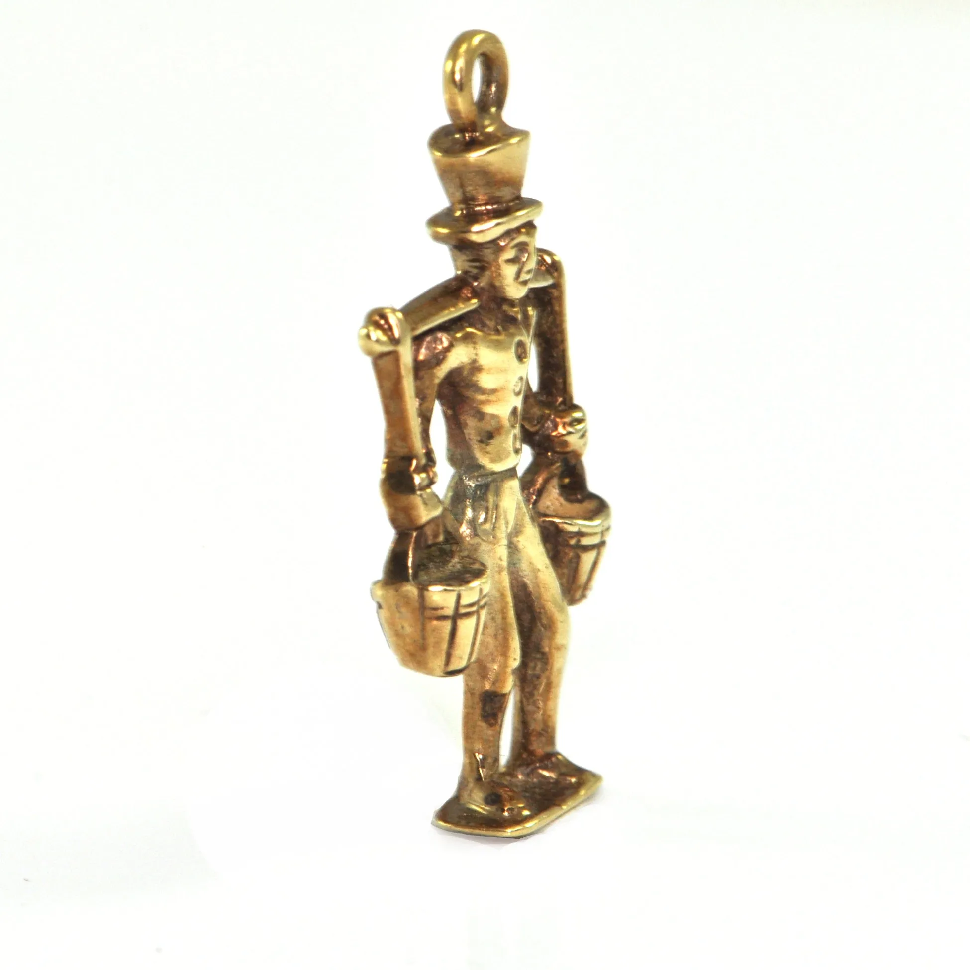 Vintage 14K Yellow Gold Water Bucket Carrier Charm