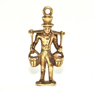 Vintage 14K Yellow Gold Water Bucket Carrier Charm